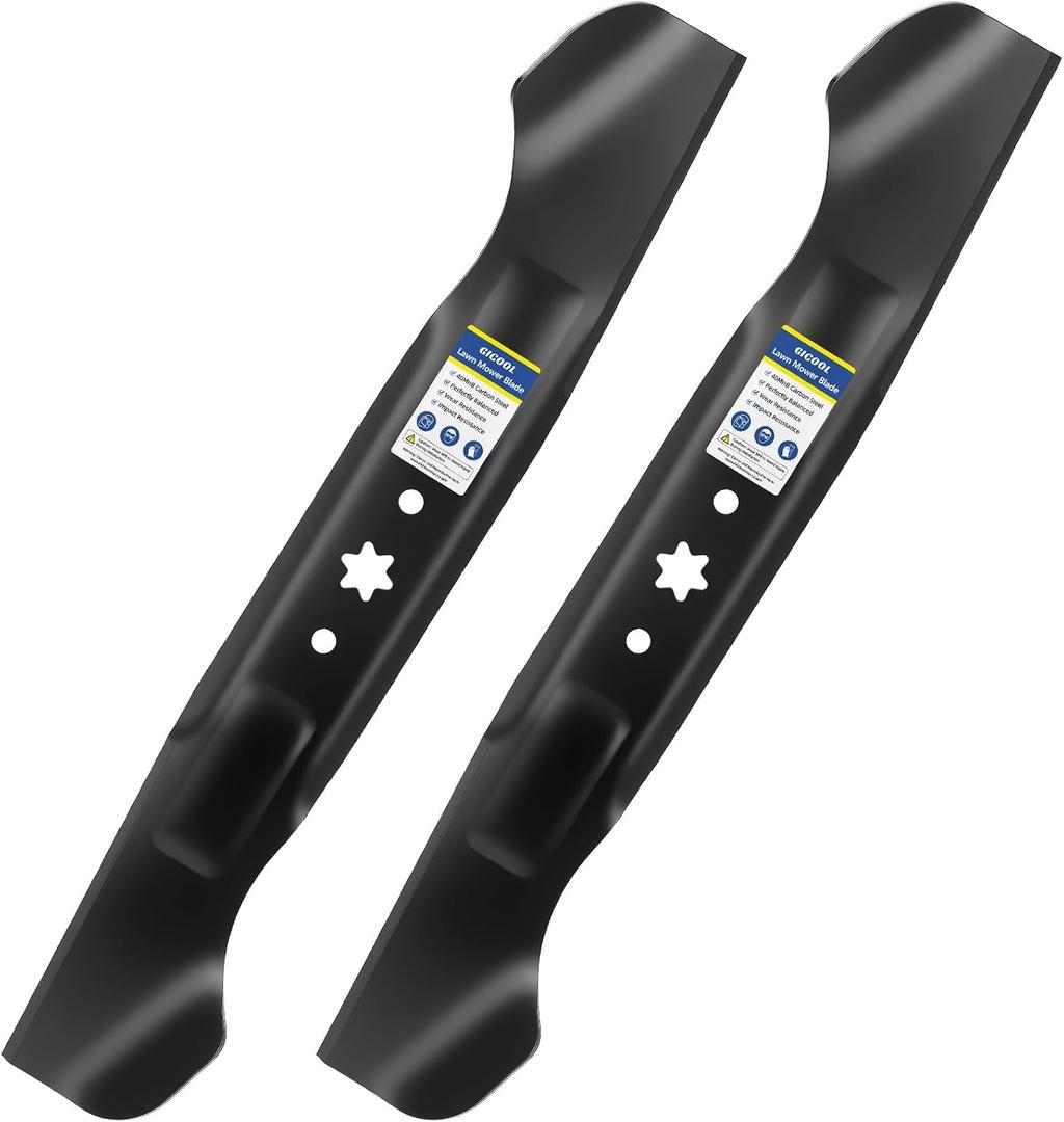 GICOOL 942-04244A Mower Blade for Cub Cadet Enduro XT1-46 XT2-46 ZT1-46 LT46 LX46 LTX1045 LTX1046 RZT46, Replace 942-04244A 942-04244 942-04290 742-04244, 6-Point Star, 2-Pack