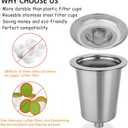 Reusable Stainless Steel Filter Cup for Cuisinart, Compatible with Cuisinart #SS-RFC HomeBarista Reusable Filter Cup (2 Pack)