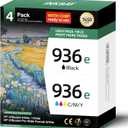 936e Ink Cartridge with Chip Combo 4-Pack Replacement for HP 936 936e Ink Compatible for HP OfficeJet Pro 9125e 9135e 9110b 9128e 9130b Wide Format 9730e OfficeJet 9122e Printers Inkjet Printer 936XL