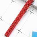 Junfamilee Red Rhinestone Bling Metal Ballpoint Pens Stationery Press Pen Black Ink Gift Pens for Women Girls Coworkers Novelty Cool Signature Pen Writing and Correction Supplies