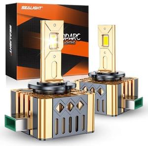 SEALIGHT D3S Bulbs, 6500K Cool White 45000 LM 10X Brightness HID Bulbs, 0.01S Instant Start 1:1 D3S Original HID Replacement 66340 42403 42302 Plug and Play Pack of 1