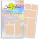 Sun Patch Hypoallergenic Sun-Screen Square Shaped Patches, 100% Silicone UPF-50 UV Protection, Reusable, 1 Pack/8 Squares, Sunkiss (Nude)