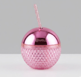 B•WELL Pink Disco Ball Tumbler Water Bottle