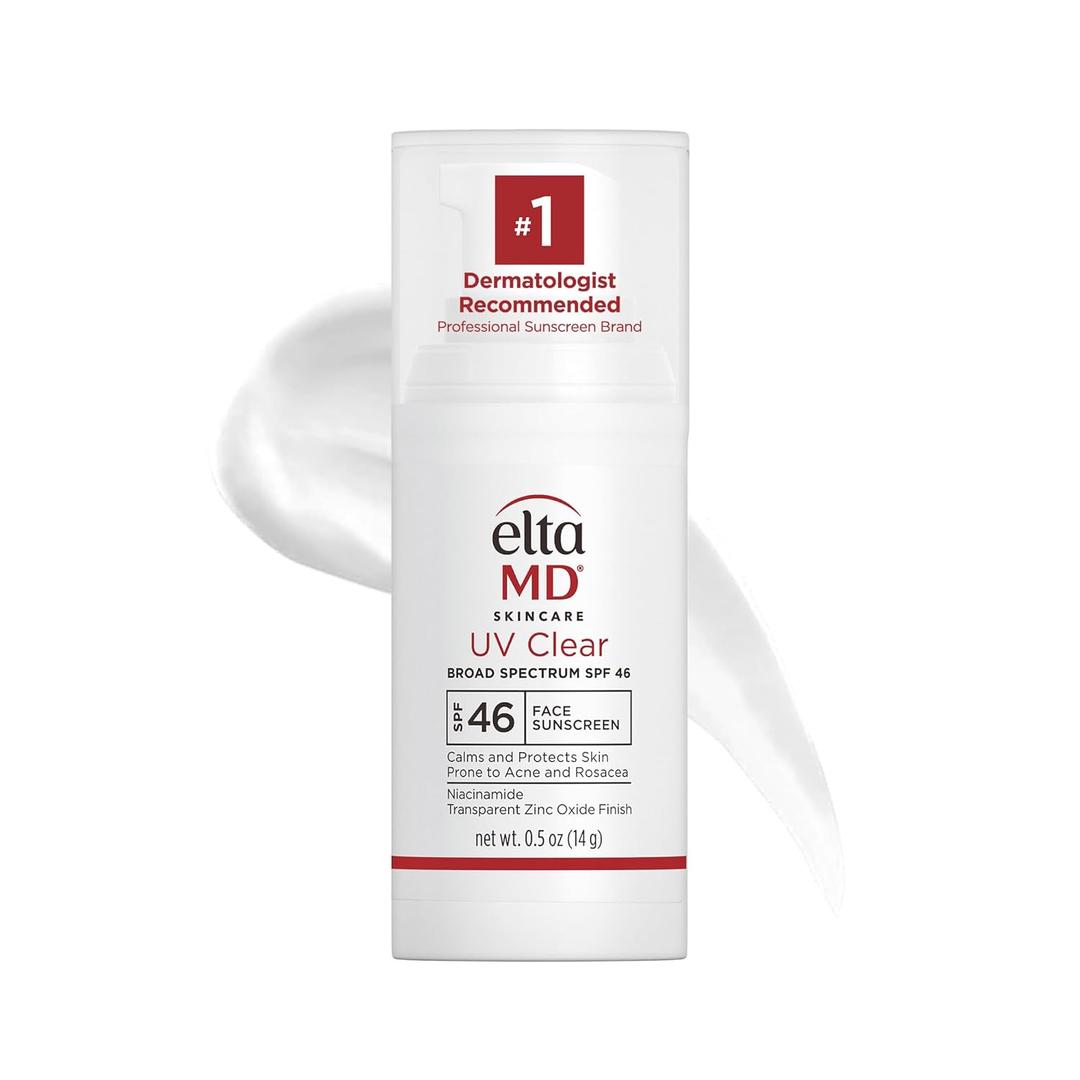 EltaMD UV Clear Face Sunscreen SPF 46, Oil-Free Sunscreen with Zinc Oxide, Dermatologist Recommended