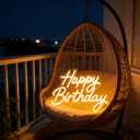 Happy Birthday Neon Sign for Wall Decor, LED Happy Birthday Light Up Sign with 10 Pcs Ballons, Dimmable Happy Birthday Lights Signs for All Birthday Party Decorations Backdrop, Warm White