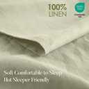 DAPU Pure Linen Sheets Set, 100% French Linen from Normandy, Breathable and Durable for Hot Sleepers, 4 Pcs Set - 1 Flat Sheet, 1 Fitted Sheet, 2 Pillowcases (Sage Green, Queen)