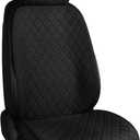 ENOGE Linen Car Seat Cover, Front Car Seat Covers, Driver Seat Protector with Soft & Breathable Cloth Fabric for All Seasons Universal Fits Most Automotive, Van, SUV, Truck (Black, 1 Front)