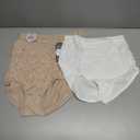 Bali Women's Breathe Underwear, High-Rise Briefs, Breathable Cotton Modal Lace Panties, 3-Pack (8, Almond/White/Almond)