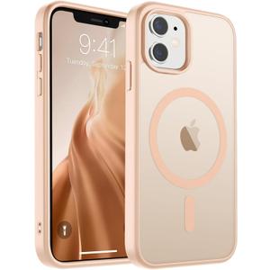 SUPFINE Magnetic for iPhone 11 Case (Compatible with MagSafe) (Military Grade Drop Protection) Slim Translucent Matte Shockproof with Anti-Fingerprint Phone Case,Sand Pink
