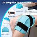 Comfytemp 3D Knee Ice Pack Wrap for Injury Reusable Gel, Knee Cold Pad Brace, Hot Cold Therapy for Meniscus Tear, Leg Pain, Knees Replacement Sleeve, Arthritis, Muscle Recovery, After Surgery Use, Size: 3D Standard
