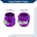 AN10 Hose Finisher Clamp/Rubber Hoses End Finisher for Oil Fuel Tube/Durable Aluminum Alloy/4 Pcs Purple