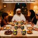 SupBri Islamic Ramadan Table Decor, Glass Muslim PrayerTealight Candle Holders,Eid Decorations for Home,Party,Centerpiece,Islamic Gifts