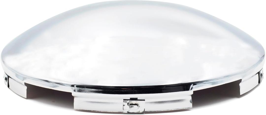 Semi Truck Hub Covers 8.9" Dome Style Hub Caps 5 Even Notched Chrome Mirror Finish Semi Hub Cap Covers for Rear Semi Truck Wheels, 1 PC