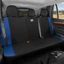Cat Flexfit Blue Rear Seat Cover for Car  Durable Canvas & Mesh Design 60/40 Split Bench Protector for Cars, Trucks & SUVs  Back Seat Cover for Rear Bench  Interior Car Accessory