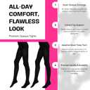 90D Soft Opaque Pantyhose 2 Pack, High-Waist, Full Coverage, Ultra Soft & Durable Pantyhose, Black Tights for Women - Size M (M)