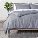 Bare Home Bedding Duvet Cover Queen Size - Premium 1800 Super Soft Collection - Lightweight Duvet Cover - Soft Textured Bedding (Queen, Heathered Midnight Blue)