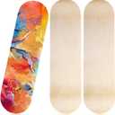 Honoson Blank Skateboard Decks Bulk for Painting 28 x 8 Inch 7-Layer Maple Double Tail Plain Skateboard Decks for Replacement and Art Painting Home Decoration