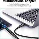 USB-C Adapter, 2Pack 240W Type-C Male to Type-C Female Extension Adapter Power Meter Tester with Digital Display for iPad Pro iPhone16 Pro Max MacBook Laptop and All USB C Cable(USB 2.0)