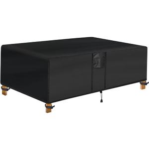 Outdoor Coffee Table Cover - Waterproof Rectangular Patio Coffee Table Cover (48L x 26W x 18H inches, Black) Outdoor Small Side Table Cover Patio Furniture Covers for Outdoor Furniture
