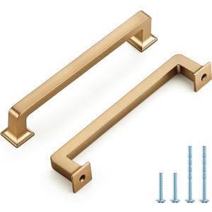 10 Pack 5 Inch Champagne Bronze Cabinet Handles Solid Zinc Alloy Pulls for Kitchen Cupboard & Drawer Hardware