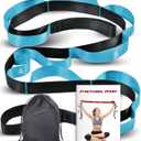 Acozycoo Stretching Strap with Loops for Physical Therapy,Yoga Strap for Stretching,Home Workout,Pilate & Flexibility Training,Non-Elastic Exercise Stretch Band for Hamstring,Leg Stretcher Belt,Flexibility Fascia (Length: 86 inches, Width: 1.5 inches, Blue)