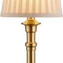 KDG Cordless Portables Table Lamp, LED Fabric Shade Small Desk Lamps, 4000mAh Battery Powered Lighting, 2700K Stepless Dimmable Light for Living Room, Dining Room, Bedroom, Bedside (Gold)