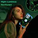LONTECT for iPhone 16 Pro Max Case Glow in The Dark Three Layer Heavy Duty Shockproof Hard PC+Soft Silicone Rugged Full Body Protective Case for Women Girls,Purple Blue