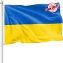Ukraine Ukrainian Flag 3x5 FT for Outside, Heavy Duty 210D Nylon Ukrainian National Flags Outdoor, Double Sided Sewn Stripes Long Lasting Ukraine Flag Brass Grommets