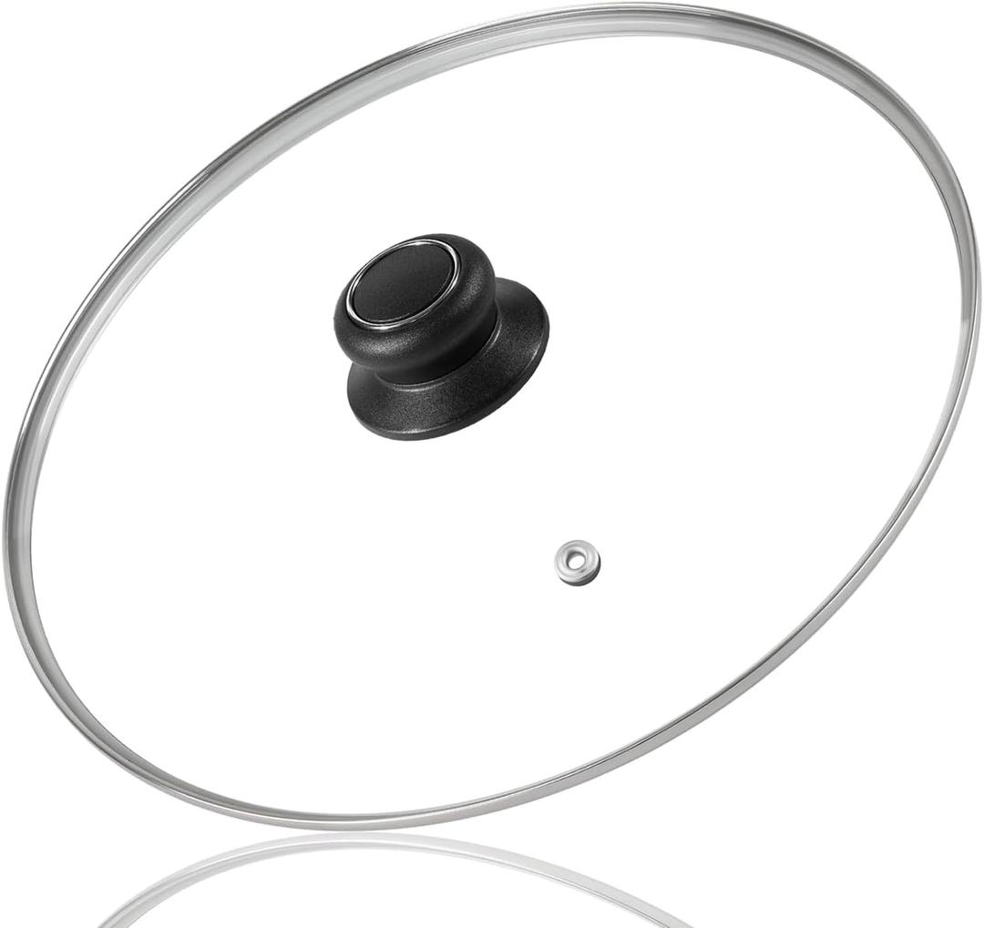 10 Inch Tempered Glass Lid Compatible with Lodge Skillets, Caraway Frying Pan, OXO Obsidian Fry Pan Skillet, Pan Lid, Pot Cover, Dutch Ovens and Other 10-10.25" Cookware
