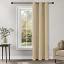 ChrisDowa Blackout Curtains 72 inches Long for Bedroom - Grommet Thermal Insulated Room Darkening Curtains for Living Room (1 Panel, Biscotti Beige, 42 x 72 Inch)
