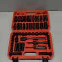 96-Piece 3/8" Drive Impact Socket Wrench and Bit Set, SAE 5/16-3/4 & Metric 8-22mm, Cr-V Standard & Deep Sockets, Power Bits, Ratchet Handle, Universal Joint, Bit Holder, Adapters, Spark Plug Socket