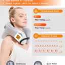 Rechargeable Heated Neck Pillow with Massage, 5000mAh Cordless Neck Heating Pad for Neck Pain, 3-Level Vibration Massage, 104-140 Adjustable Temp, 30/45/60Mins Timer, Type-C Cable & Storage Bag