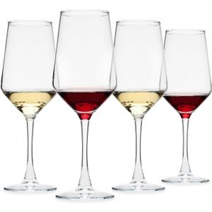 Wine Glasses Set of 4, 13.5oz Red White Wine Glasses,Lead-free Long Stem Wine Glasses for Home, Party, Wedding, Ideal Wine Accessories Gift,Clear