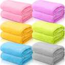 6 Pcs Fleece Sleepover Blankets for Girls Soft Fuzzy Throw Blanket Bulk Warm Flannel for Spa Slumber Movie Night Wedding (Multicolor,40 x 60 Inch)