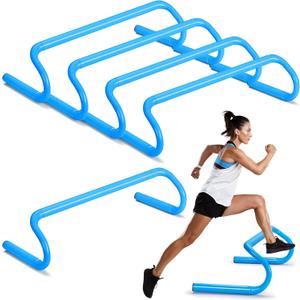 5 Pcs Speed Agility Training Hurdles Detachable Durable Equipment Plyometric and All Purpose Speed Training Hurdle Equipment for Athletes Soccer Basketball (6 Inch, Blue)