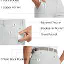 M MAELREG Mens Golf Pants 8 Pockets Water-Resistant -30"/32"/34" Lightweight Stretch Business Casual Work Mens Dress Pants (36W x 34L, Silver Grey)