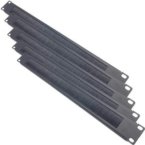 5 Pack 1U Brush Cable Manager Horizontal Rack Mount Cable Management Strip Panel for 19-inch Server Rack or Network Cabinet