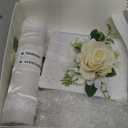 5 Pcs Baptism Candle Set for Boys Girls Included Catholic Devotional Candle with Flower, Baptism Towel, Rosary, Bible for Christenings Baptismal Party Favors(White)