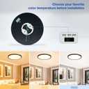 CycevSun 15.8 Inch Black Blush Mount Ceiling Light, Dimmable & 3000K-4000K-5000K Selectable - 24W Low Profile Slim Surface, 2 Pack, 16" 2-Pack