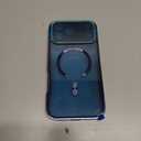 [Full Camera Protection& Mechanical Lock]Magnetic Privacy Case for iPhone 17 Pro Max[Compatible with MagSafe] [CD Metal Ring]Full Body Shockproof Metal Bumper, 9H Anti Peeping Glass Cover-Blue