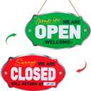 PETCEE Open Close Signs for Business - 11.8"x6.6" Closed Open Sign for Business with Display Specially for Restaurants Stores and Bars Effortlessly Set Your Hours