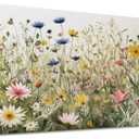 KZKU Watercolor Floral Botanical Prints Wildflower Pictures Wall Decor Colorful Plant Paintings Canvas Prints 24" x 48" Wall Art for Living Room Bedroom Office Home Decor Ready to hang