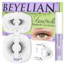 BEYELIAN Magnetic Eyelashes with Applicator Kit, Upgrade Reusable Magnetic Lashes With Fixer, No Glue Needed Soft Magnetic Eyelash for Eye (Lightweight & Comfortable)