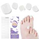 Semi Cured Gel Toe Nail Strips,32 Pcs Toe Nail Stickers Wraps(Snow White),Self Adhesive Long Lasting Toenail Polish Strips with UV Light Requried,Easy to Apply (Dua-78)