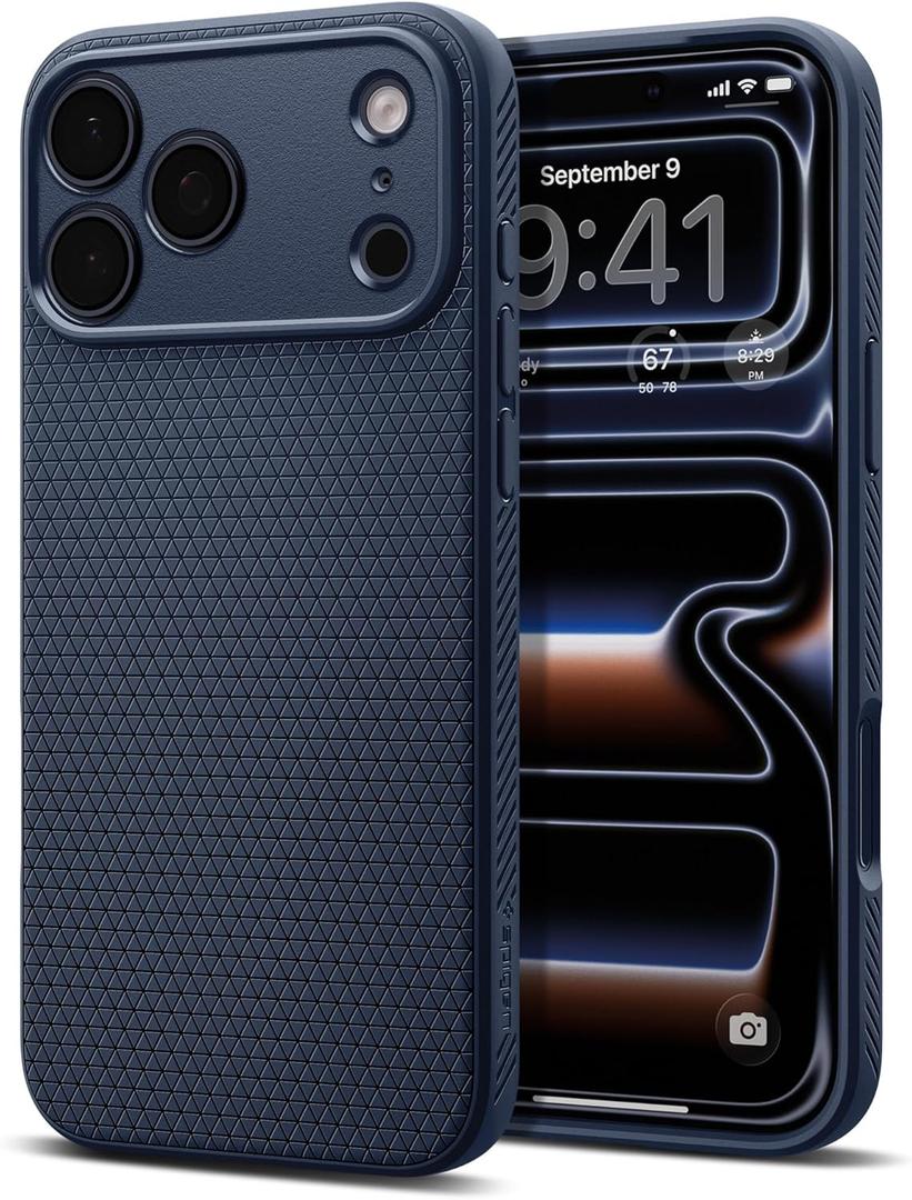 Spigen for iPhone 17 Pro Case, Liquid Air [TPU Covered Camera Control] [No Magnet Ring] [Military-Grade Protection] - Navy Blue