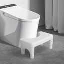 Poop Stool Toilet Stool White Adults for Bathroom, 5.9"" to 8.5"" Adjustable Height Toilet Stool Squat Adult
