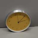 LUUK LIFESTYLE Silent Wall Clock non ticking (10 inch), Gift for new home, Modern and Minimalist design, Decoration for livingroom, Kitchen, Bedroom, School, Office, Classic Analog, Yellow and Silver