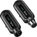 POGOLAB Wireless Microphone Transmitter Receiver 2.4Ghz, Wireless XLR Microphone System, Rechargeable Mic Adapter for Audio Mixer, Dynamic Mic, 48V Phantom Power for Condenser Mic (Black)