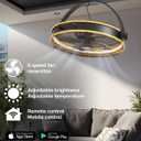 Orison 24.8'' Outdoor Ceiling Fan, 6 Speed Ceiling Mounted Plug-In Cord Garage Fan with Remote&APP, 360-degree Manual Vertical Rotation, Hook up, Gazebo, Patio, Pergola (5 blades- Yellow&Black)