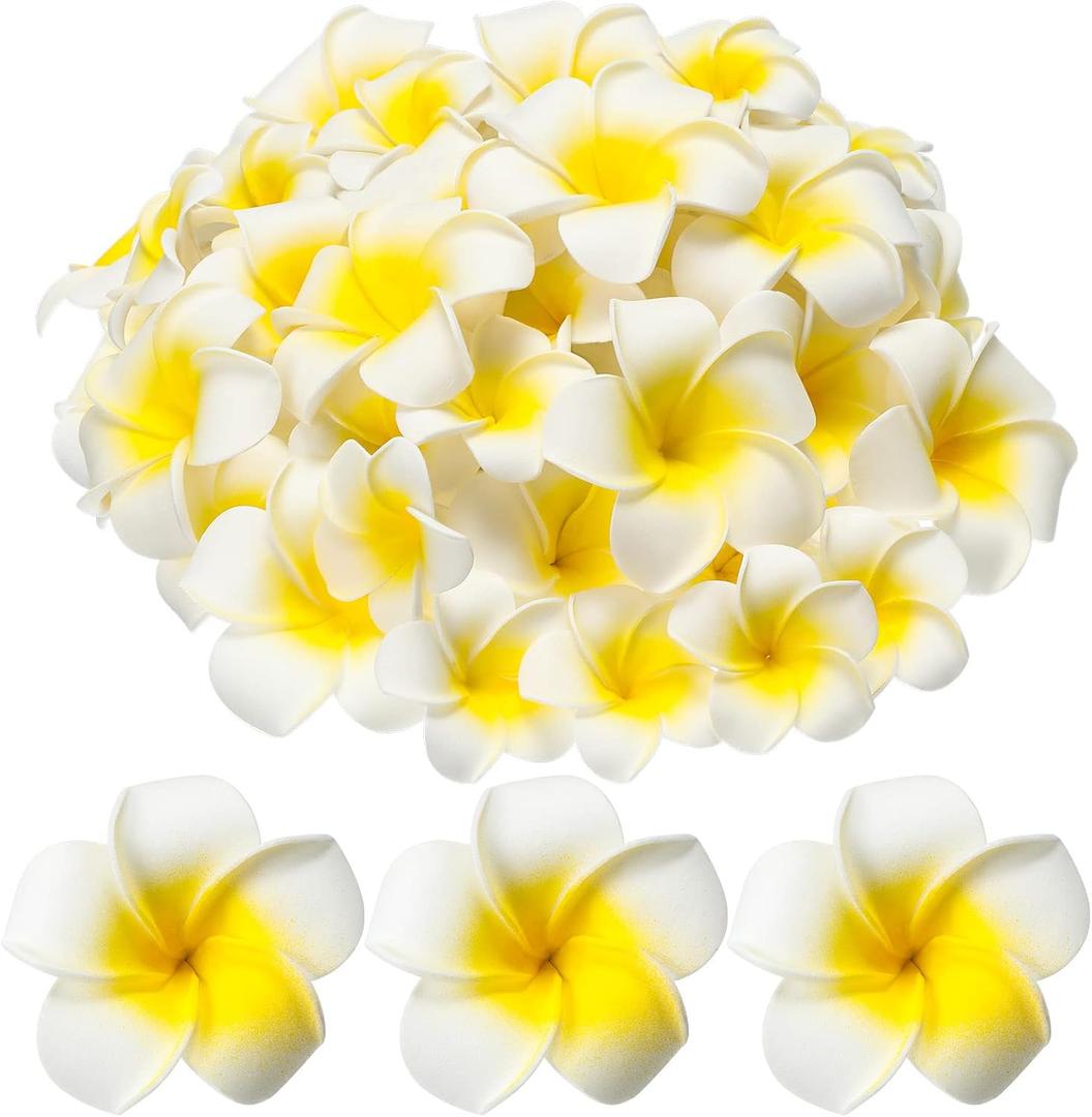 White Foam Hawaiian Frangipani Artificial Plumeria Flower Petals Cap Hair Hat Wreath Floral DIY Home Wedding Decoration